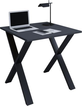 VCM Vcm Wood Desk Al. 76 X An. 80 X P. 80 Cm Mesa De Ordenador Lisa Pies De Metal De Alta Calidad Mesa De Trabajo Muebles De Oficina - Lona U (blanco / Ro