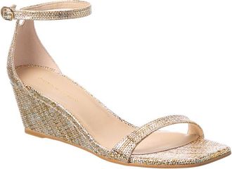 Stuart Weitzman Nudistcurve 50 Raffia Wedge Sandal