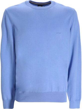 HUGO BOSS Heren, Truien, Blauw, Maat: 3XL Zijde
