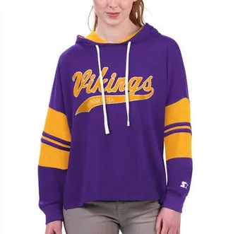 Starter Womens Starter Purple Minnesota Vikings Bump And Run Long Sleeve Hoodie T-Shirt at Nordstrom, Size Xx-Large