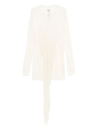 Rick Owens Hollywood Drain pleated draped T-shirt - Neutrals