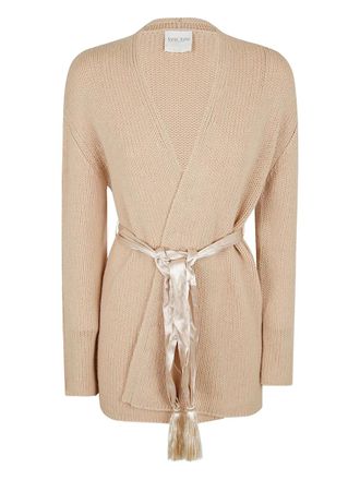 Forte_Forte tie-waist cardigan - Neutrals