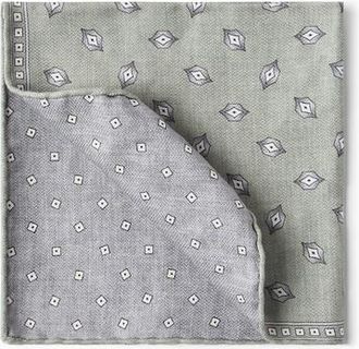 Brunello Cucinelli Pocket square with pattern in Grey at Nordstrom