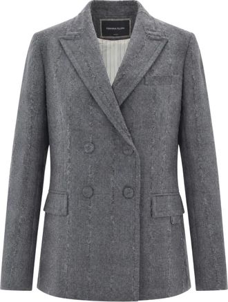 Fabiana Filippi Blazers - Dames - Blazers - Grijs - XS - Wol - Jassen