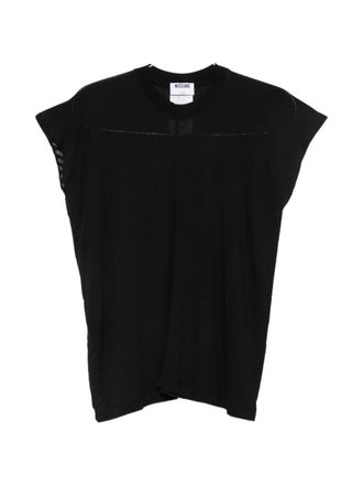 Moschino Black Slub Textured Top