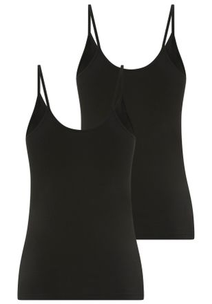 Ysabel Mora Spaghettitop YSABEL MORA, Damen, Gr. XXL, schwarz, Single Jersey, Obermaterial: 95% Baumwolle, 5% Elasthan, figurbetont h&uuml;ftlang, V-Ausschnitt, Tops S