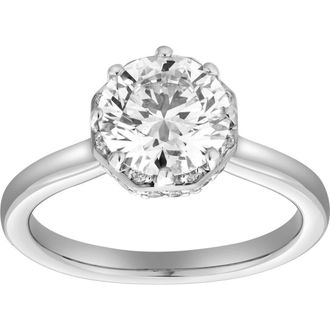 LuvMyJewelry Tiarae 14K Gold Round Cut Lab Grown Diamond Cathedral Ring - 2 ct in 14K White Gold at Nordstrom, Size 7
