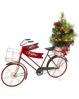 Gerson International 22In Metal Holiday Bicycle With Lighted Tree