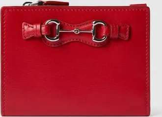 Gucci Small Wallet With Horsebit, Red, Leather