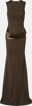 Alex Perry Satin-trimmed gown