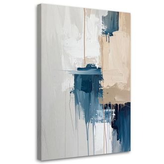 Feeby Cuadro En Lienzo, Abstracci&oacute;n En Beige Y Azul, 80x120