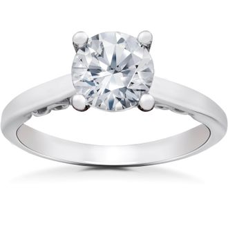 Pompeii3 1 1/2 ct Lab Created Eco Friendly Diamond Gabriella Engagement Ring 14k White Gold Size: 5