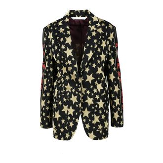 Palm Angels Jassen, Dames, Veelkleurig, S, Katoen, Stars Blazer in Jacquard Lurex