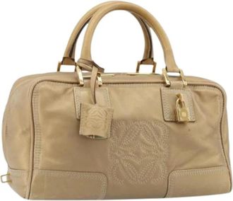 Loewe Pre-owned Hand Bag - Dames - Vintage Handtas - Beige - ONE Size - Leer - Vintage