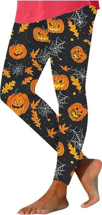 Generic for Women Winter Fall Pumpkin Graphic Track Athletic Yoga Vacation Halloween Brunch Thermal Straight Leg Long Leg Trousers Pants Leggings Stockings Wo
