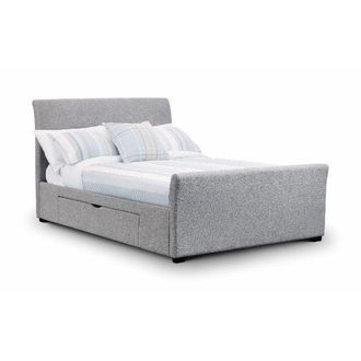 Julian Bowen Capri Fabric Bed With Drawers Light Grey Double 135cm - Julian Bowen | TJ Hughes