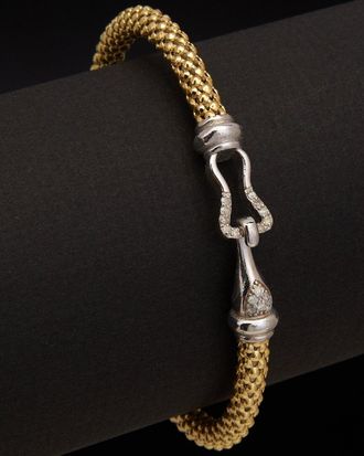 Meshmerise 18K Over Silver 0.15 Ct. Tw. Diamond Bangle Bracelet