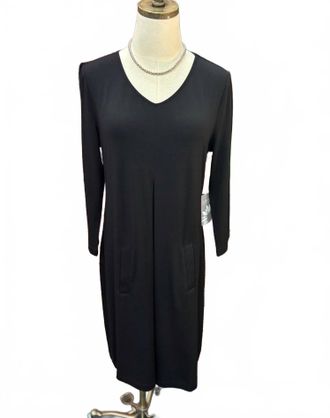 Habitat Womens Core Travel Wrinkle-Free Midi Dress In Black