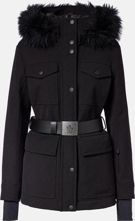 Moncler Giacca da sci Linotte con cappuccio e shearling