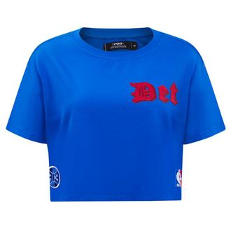 Pro Standard Womens NBA Old English Cotton Single Jersey S/S Boxy TEE Royal Blue