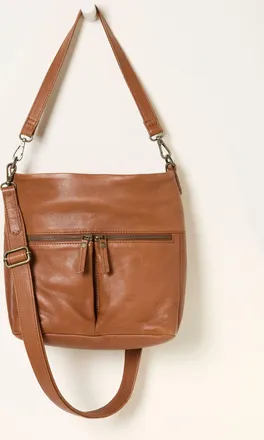 Fat Face FatFace Bella Tan Brown Zip Detail Bag