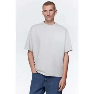 H&M Oversized Cotton T-shirt in Light Gray at Nordstrom, Size Xx-Large