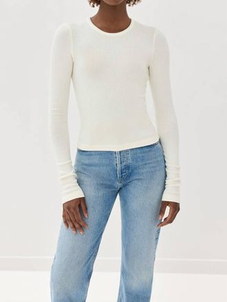A Gold E Alma Shrunken Crewneck Top In Oatmilk