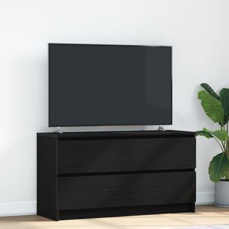 Berkfield Home TV Cabinet Black 100x35x54 cm Engineered Wood | Size: 100 x 35 x 54 cm