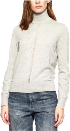 HUGO BOSS C_Faghettini Pullover - Dames - Coltruien - Grijs - M - Katoen - Truien & Vesten
