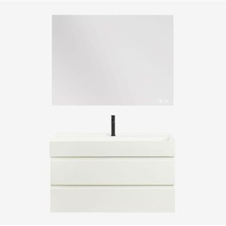 Sklum Conjunto De Mueble De Ba&ntilde;o En Madera Y Chapa De Fresno Con Lavabo Integrado Ona Sklum