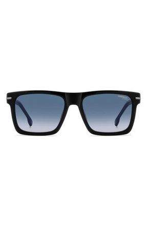 Carrera 55mm Gradient Rectangular Flat Top Sunglasses in Black Blue/Dk Blue Sf at Nordstrom