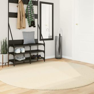vidaXL Vidaxl - Alfombra De Pelo Corto Suave Lavable Huarte Crema &Oslash; 200 Cm