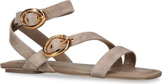 Steve Madden Womens Suede Karmin Taupe Sandals - Size UK 6
