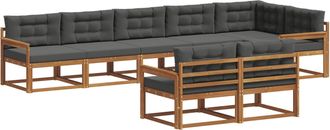 vidaXL Conjunto De Sof&aacute;s De Exterior 8 Uds. Natural Y Antracita Vidaxl