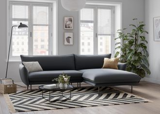 ANDAS Ecksofa »Stine L-Form« Besonderes Design durch Kissenoptik und Keder, by Morten Georgsen