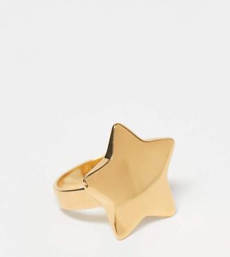 Seol + Gold Anello con stella placcato oro 18k