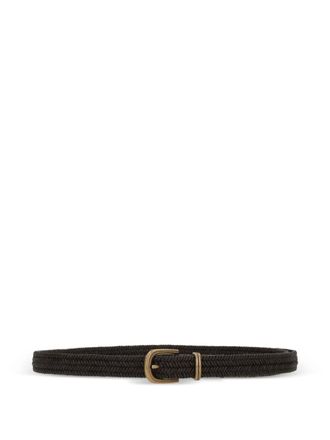 Brunello Cucinelli braided leather belt - Bruin