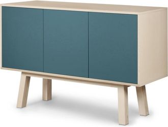 Mon Petit Meuble Français Aparador alto de 3 puertas l.140 cm, fresno