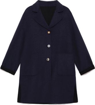 Maliparmi Dubbel Wol Overjas - Dames - Mantel - Blauw - 2XL - Wol - Jassen