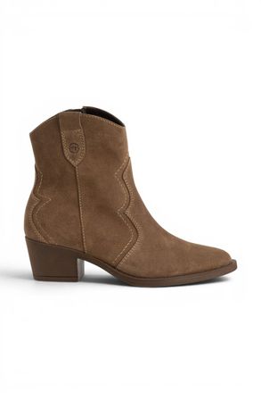 Tamaris Womens Camel Brown Suede Leather Cowboy Western Ankle Boots - 25702-41