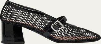 Alaia 55mm Fishnet Ballerina Pumps