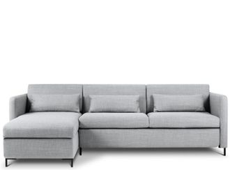 CXL by Christian Lacroix 4-Sitzer Designer Ecksofa Yanis mit Bettfunktion, Strukturstoff Hellgrau