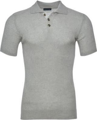 Emanuel Berg Rib Merino Wool Knit Polo in Light Beige at Nordstrom Rack, Size X-Large