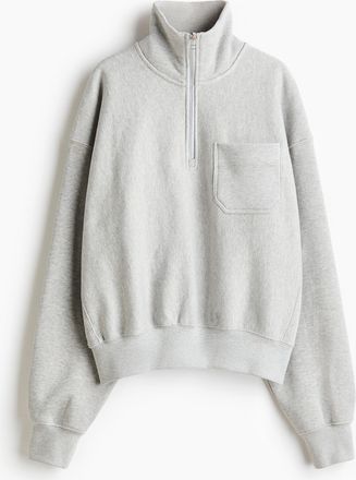 H&M Sweatshirt mit Zipper - Hellgraumeliert