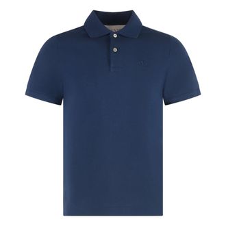 Valentino Garavani Tops, Heren, Blauw, M, Katoen, VLogo Polo Shirt