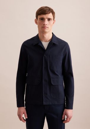 Seidensticker Hemdjacke SEIDENSTICKER Seidensticker, Herren, Gr. XXL, blau (navy), 97% Baumwolle, 3% Elasthan, unifarben, Jacken Hemdjacke