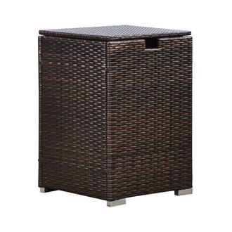 Teamson Home Muebles De Jard&iacute;n Para Exteriores De Mimbre Para Botellas De Gas De Hasta 9 Kg, Cubierta Cuadrada De Tanque, Soporte De Almacenamiento Para Braseros D