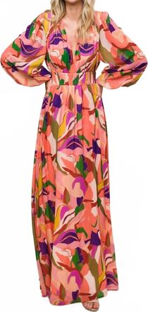 Flying Tomato Over And Over Woven Maxi Dress In Peach