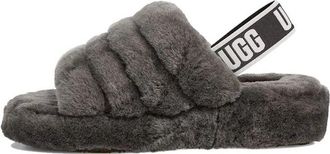 UGG (WMNS) UGG Fluff Yeah Slide Thick Sole Gray Slippers 1095119-CHRC