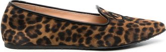 Gianvito Rossi leopard-print loafers - women - Calf Leather/Rubber/Calf Leather - 39.5 - Brown